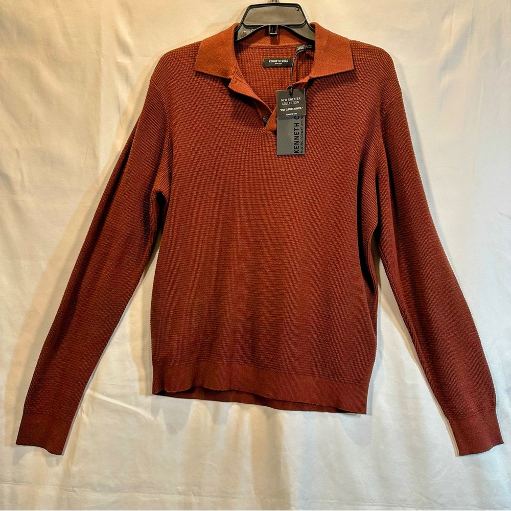 Kenneth Cole Men's Brick Red Sweater